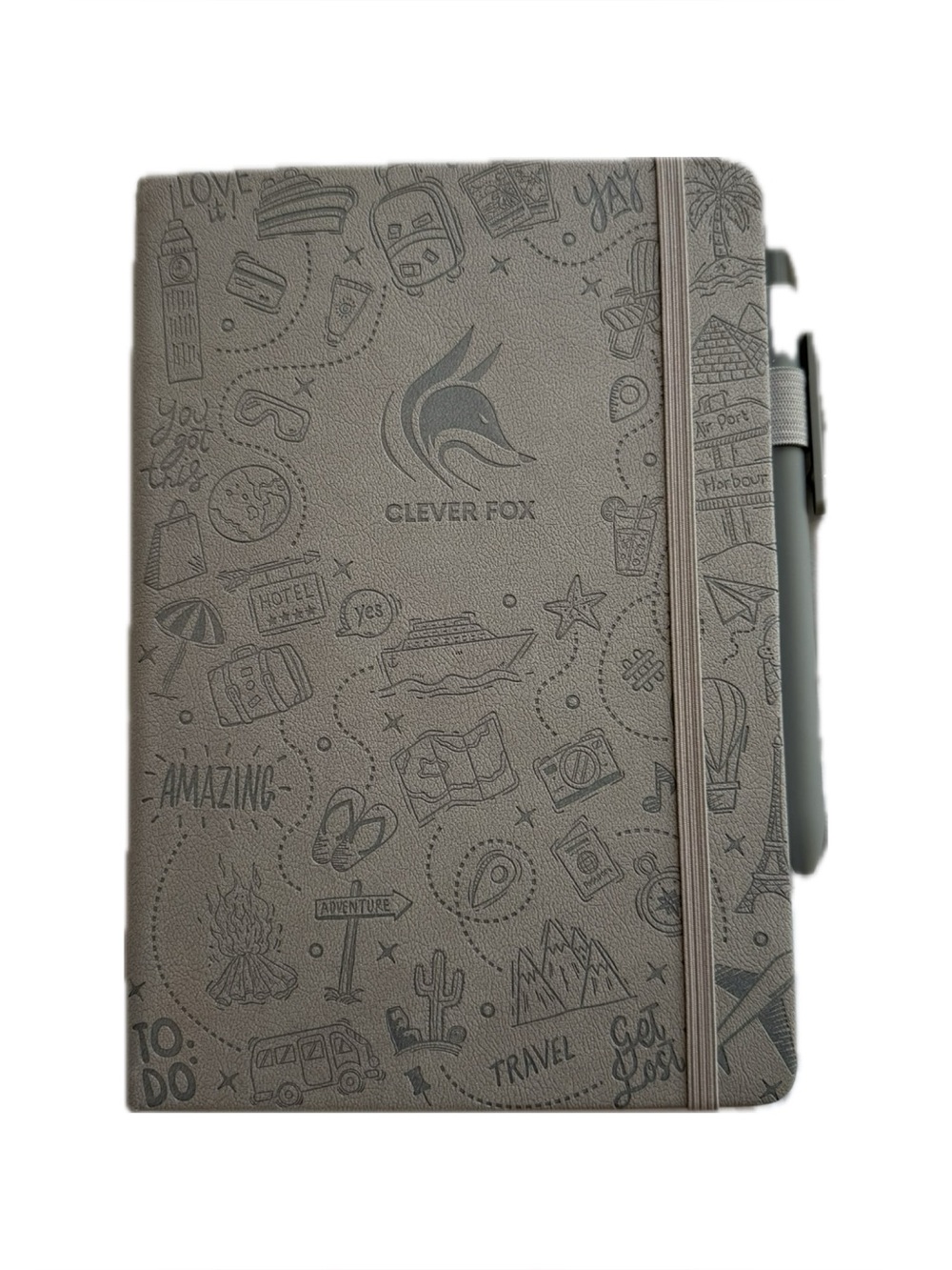 Clever Fox Travel Journal in Gray (NWOT)